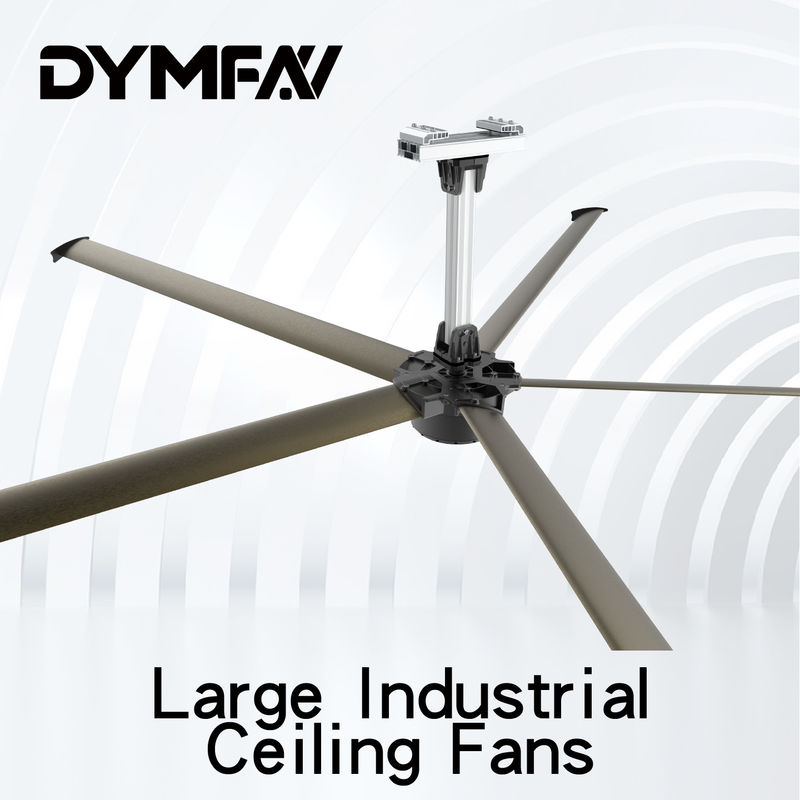 6.6m 1.5kw 5 Blades HVLS Large Industrial Ceiling Fans For SuperMarkets